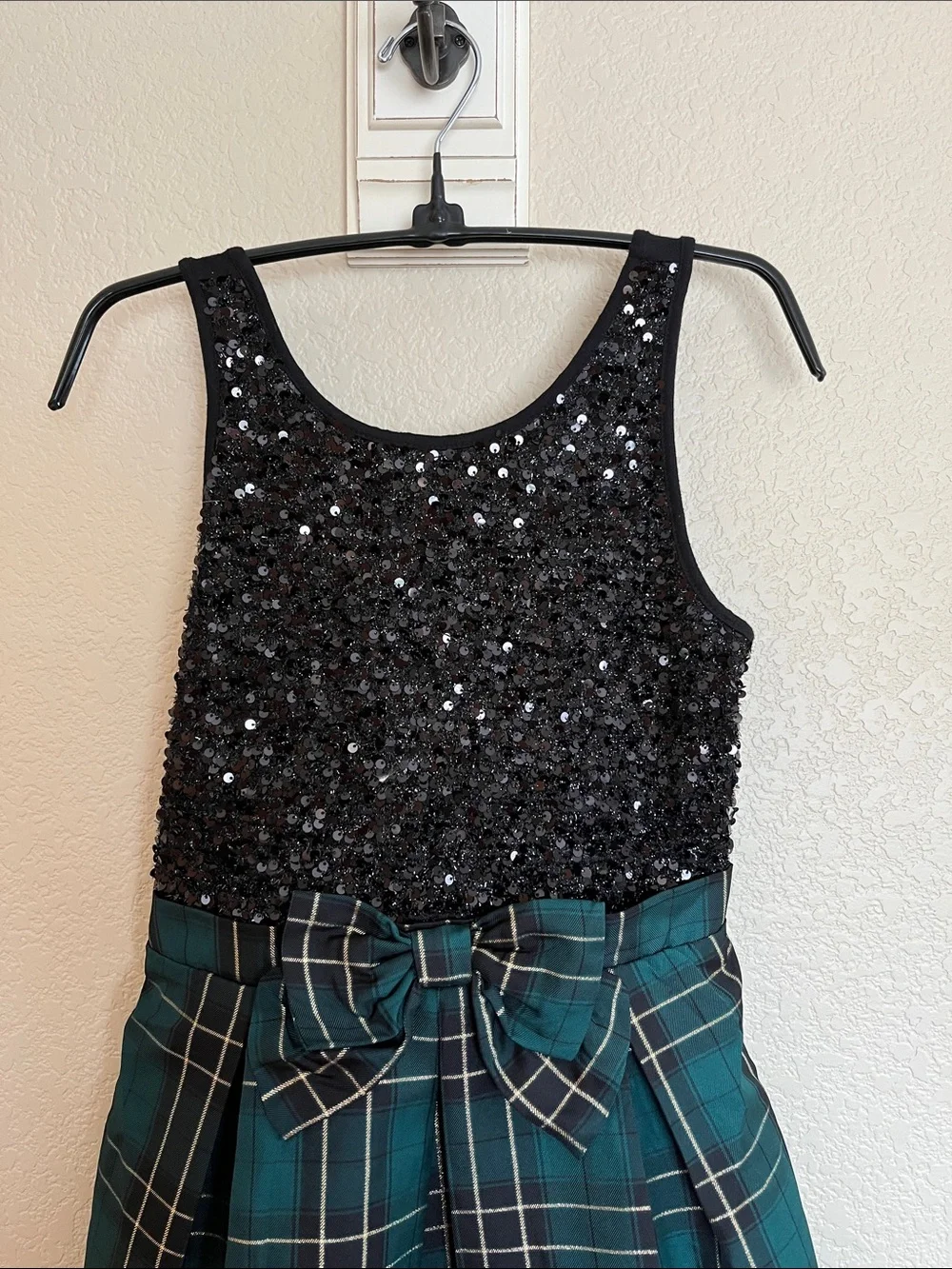 Children’s Place sequin & plaid Christmas holiday dress